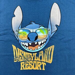 Hanes Disneyland T-Shirt Mens M Blue Lilo & Stitch Disneyland Resort Cotton New